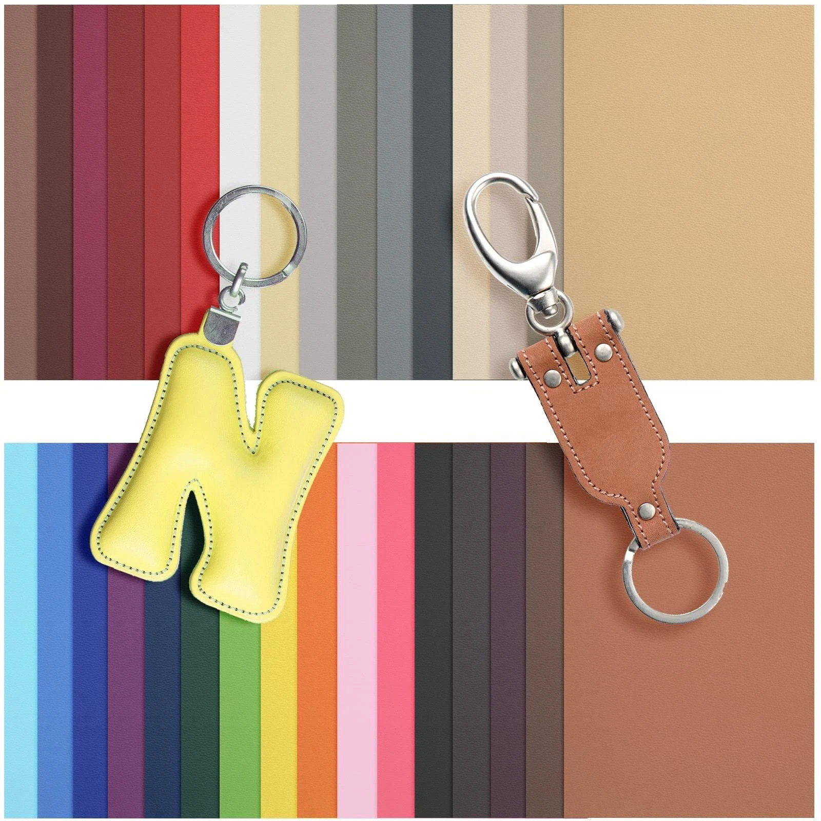 32 Pieces Faux Leather Sheets 8×12 INCH 32 Colors Leather Fabric Sheets 0.7mm…