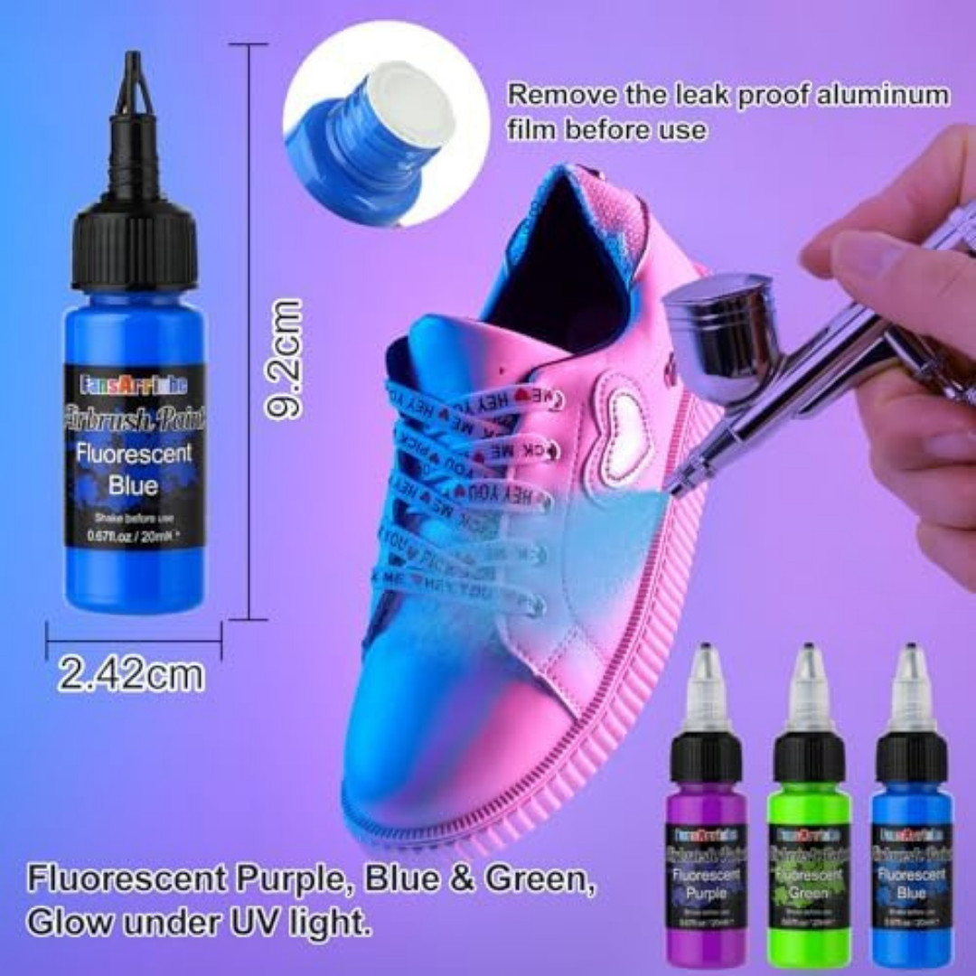 FansArriche Airbrush Paint Set, 20 Colors Acrylic Air brush Paint Kit, Ready…