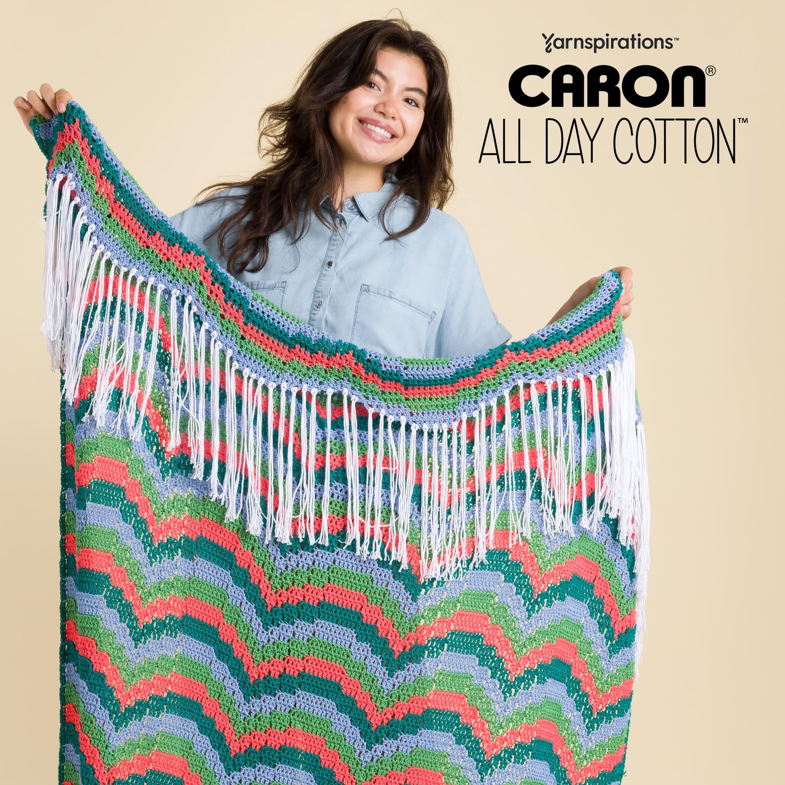Caron All Day Cotton – 3 Pack of 173 Yards/3.52 oz Country Blue 100% Merceriz…