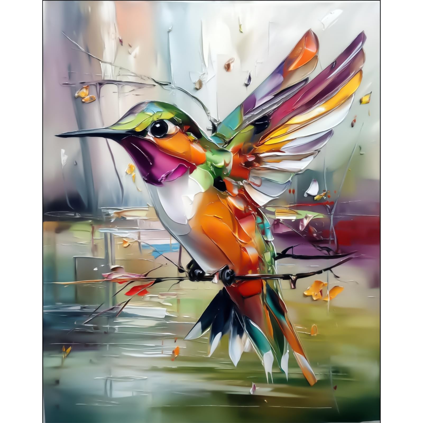 Hummingbird Paint by Numbers Kit for Adults Beginner, Abstract Adult Paint by…