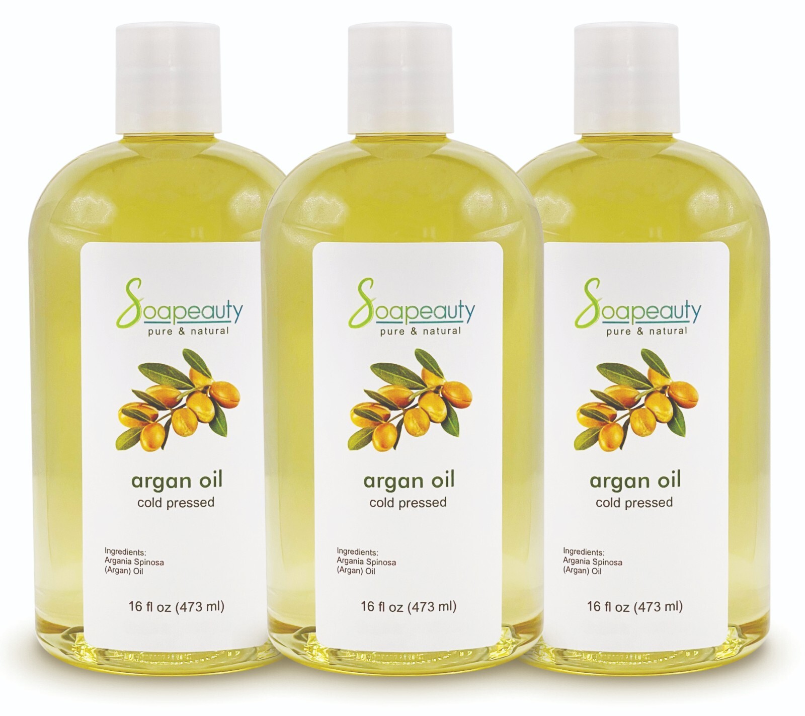 100% PURE COLD PRESSED NATURAL REFINED MOROCCAN ARGAN OIL 48 OZ (3X16)