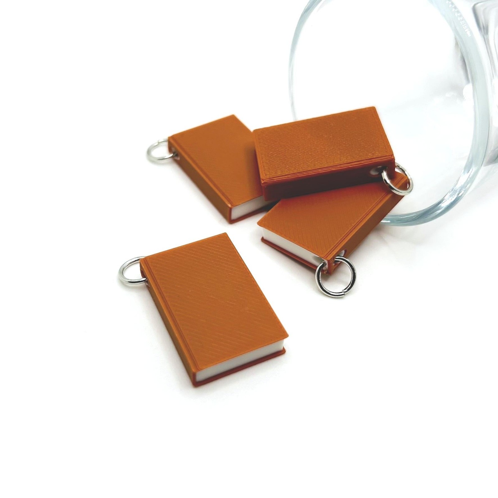3D Brown Book Charms, 27x18mm – US Seller