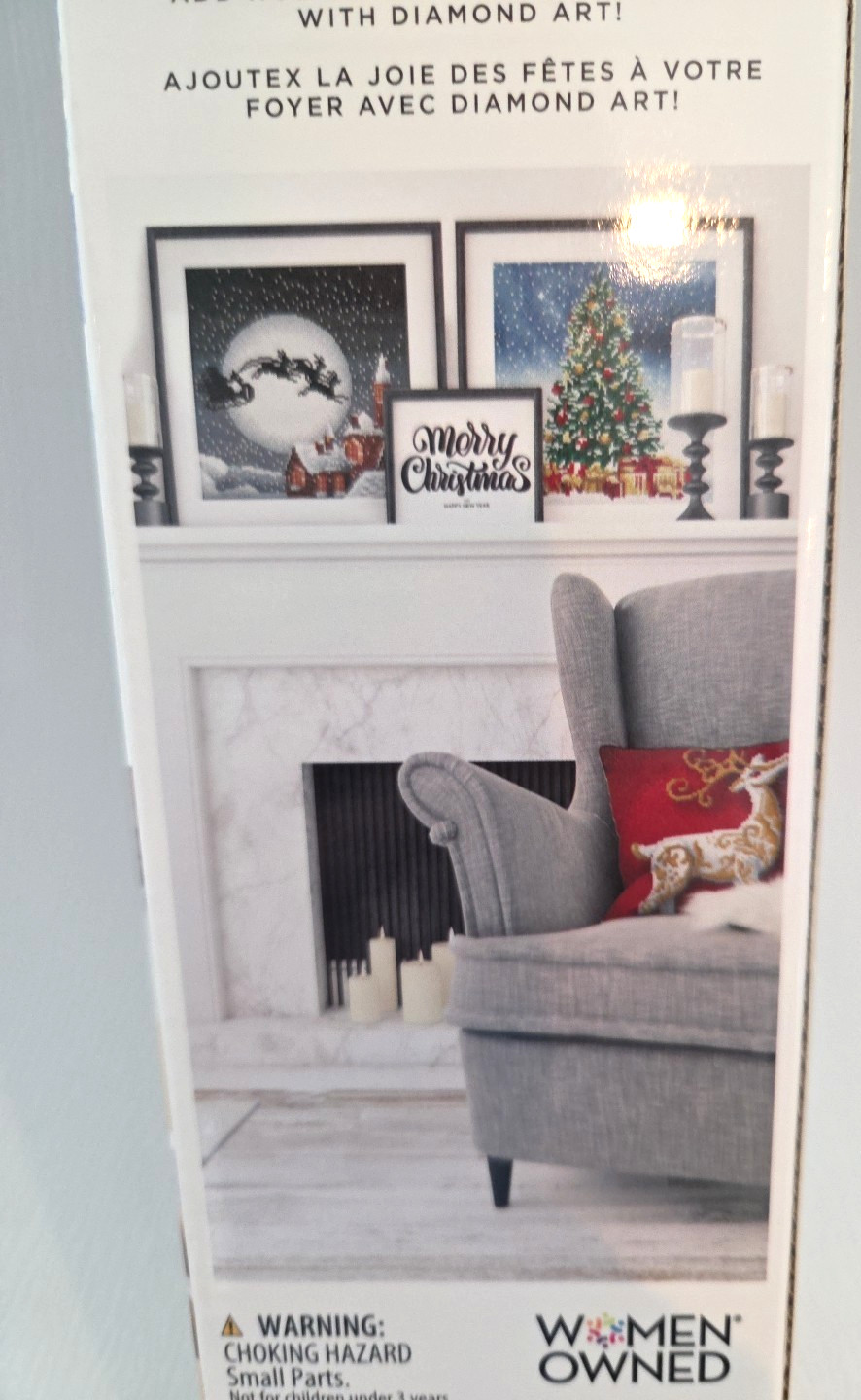 NIB Diamond Art Holiday Snowman Diamond Paint by Number Complete Kit Ages 13+