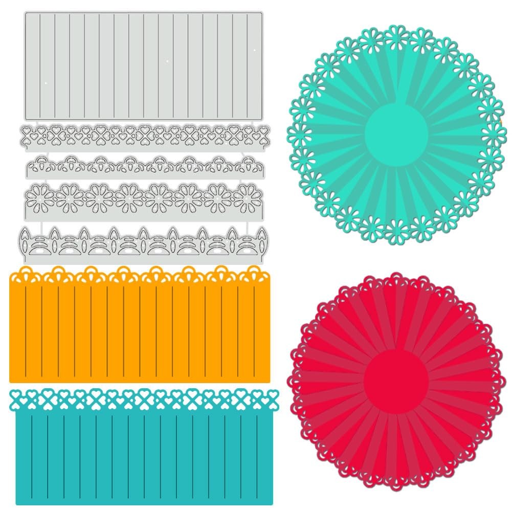 Rosette Metal Die Cuts, Flower Lace Cutting Dies Card Borders Carbon Steel Embos