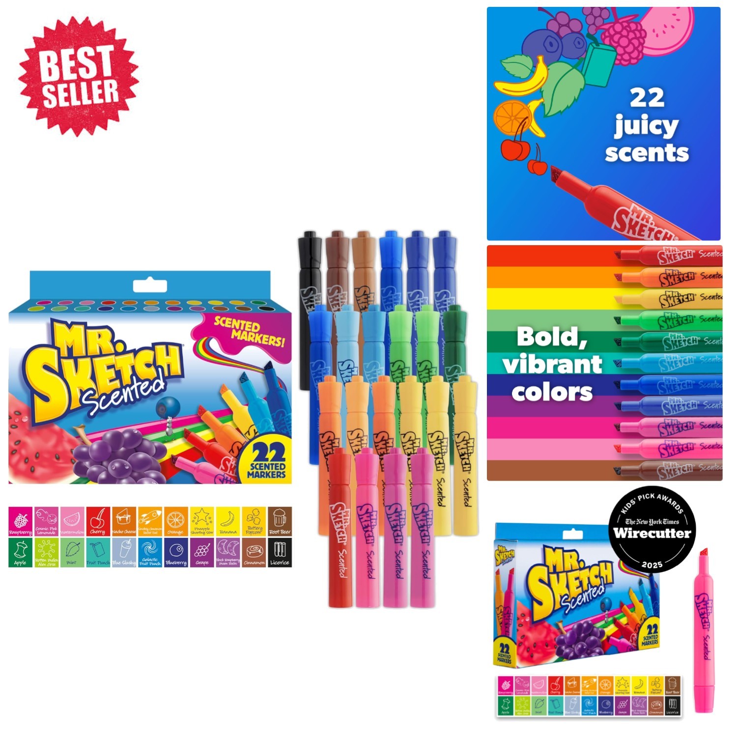Vibrant Scented Coloring Markers – 22 Non-Toxic Chisel Tip Pens for Kids