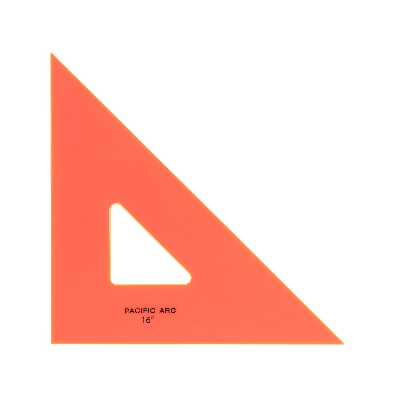 Pacific Arc Drafting Triangle, 16-in, 45/90 degrees, Fluorescent Orange