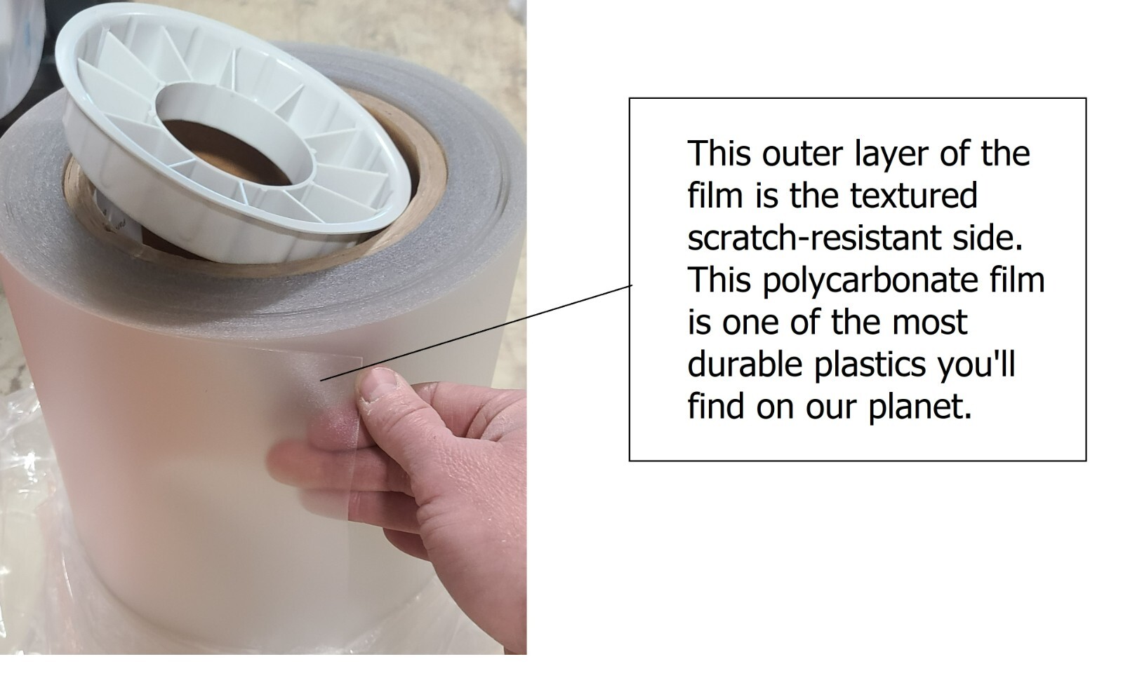 15mil Polycarbonate Matte Velvet Textured Self-Adhesive Laminate (CHEAP ROLLS)