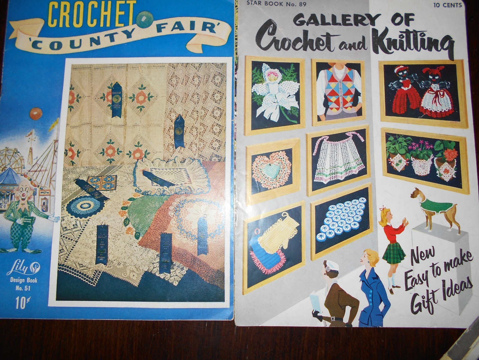Vintage 6 Crochet Pattern Books for Gifts Bazaar, Star 80-89, Lily 51, Clark 279
