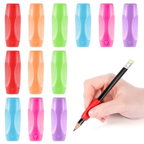 12PCS 3 Concaves Silicone Grippers for Pencil Pen, Ergonomic Comfort Style2