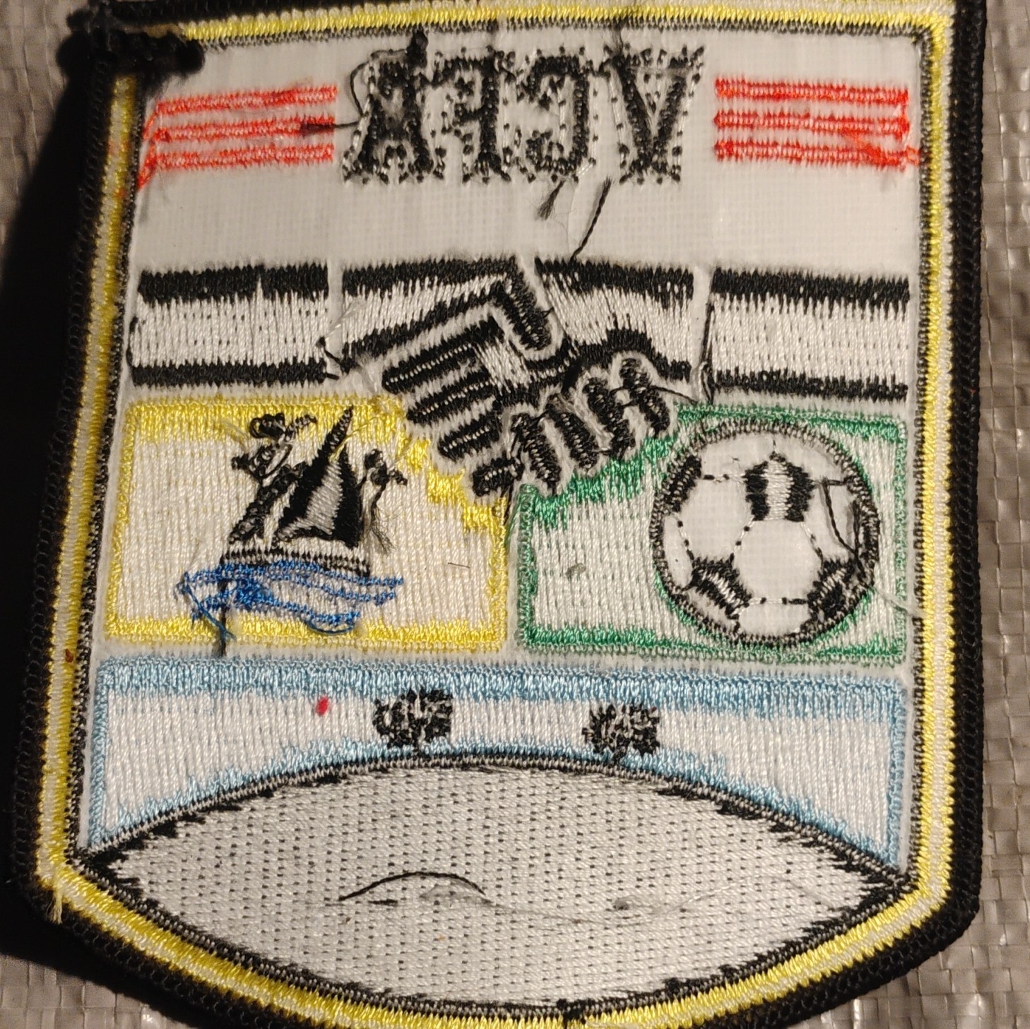 VCFA Crest Logo Embroidered Sew-On Patch w/ Soccer Ball Handshake Boat, Single