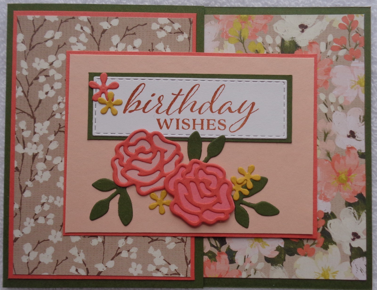 Stampin Up! Card Kit BIRTHDAY WISHES Joy Fun Fold Floral BRUSHED WITH BEAUTY DSP