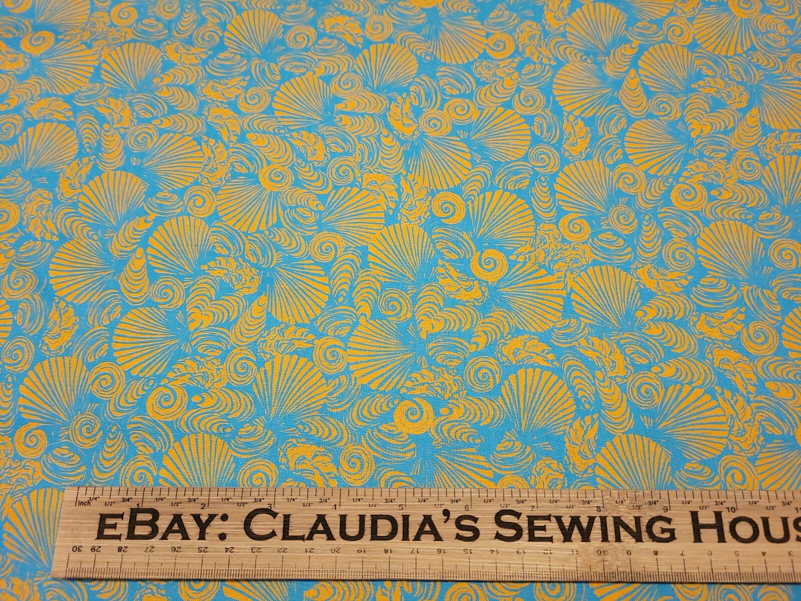 Sea Shore Collection BTY Susan Rooney P&B Textiles Abstract Orange Shells Blue