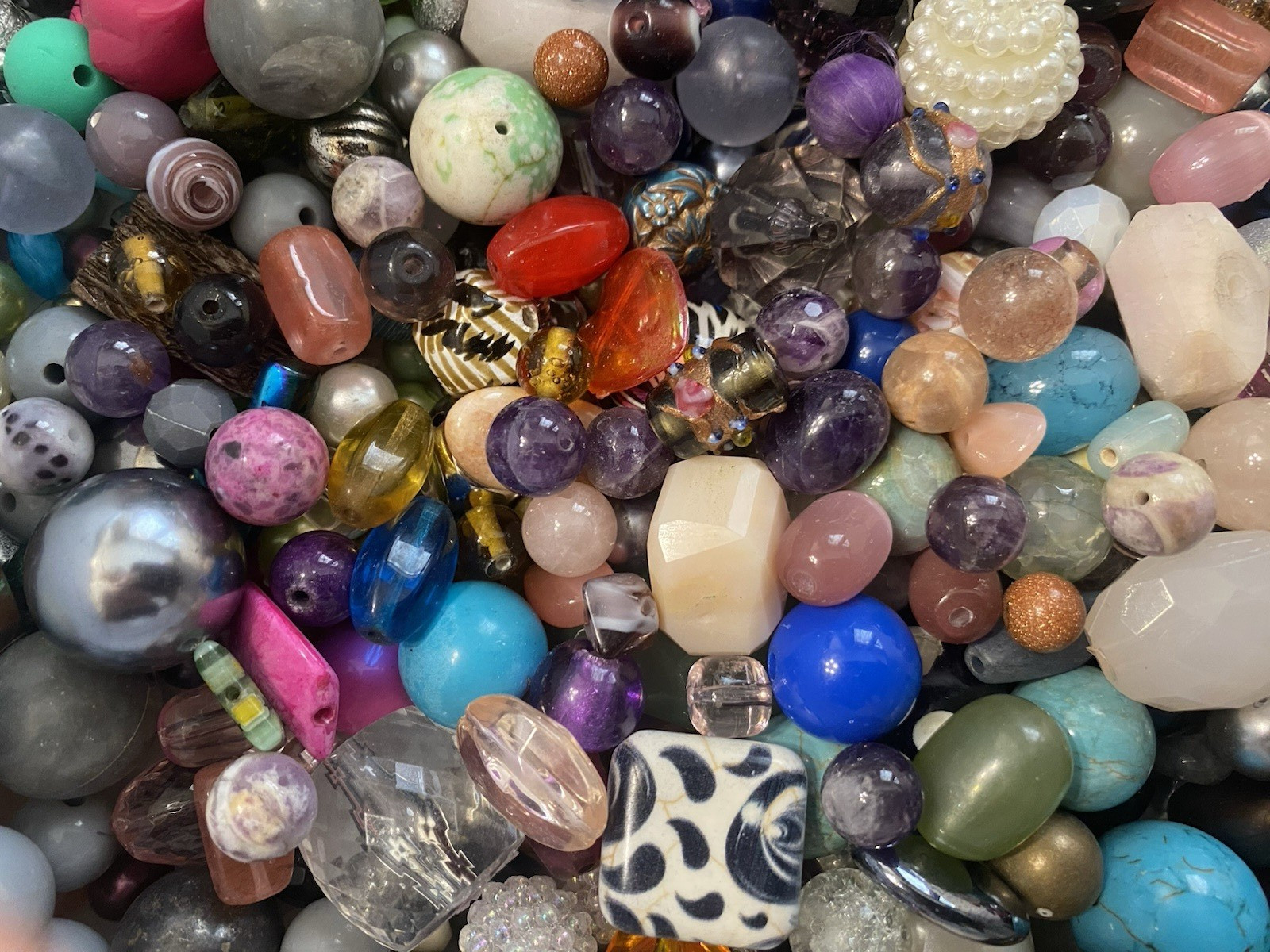 1 lb. BEAD SOUP Random Mix Loose Beads New and Upcycled 16 oz 450 g