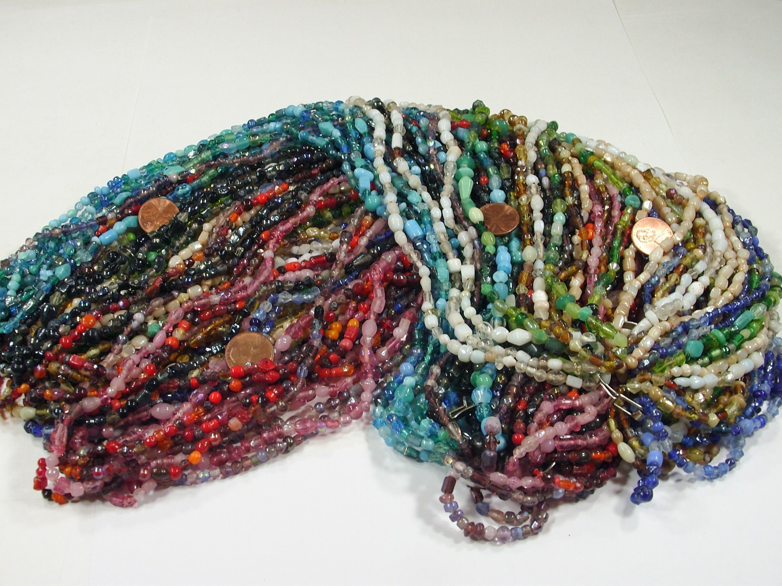 2 Pounds Assorted Colors India Handmade Glass Spacer Beads Bulk Lot (QKP-11) ⭐