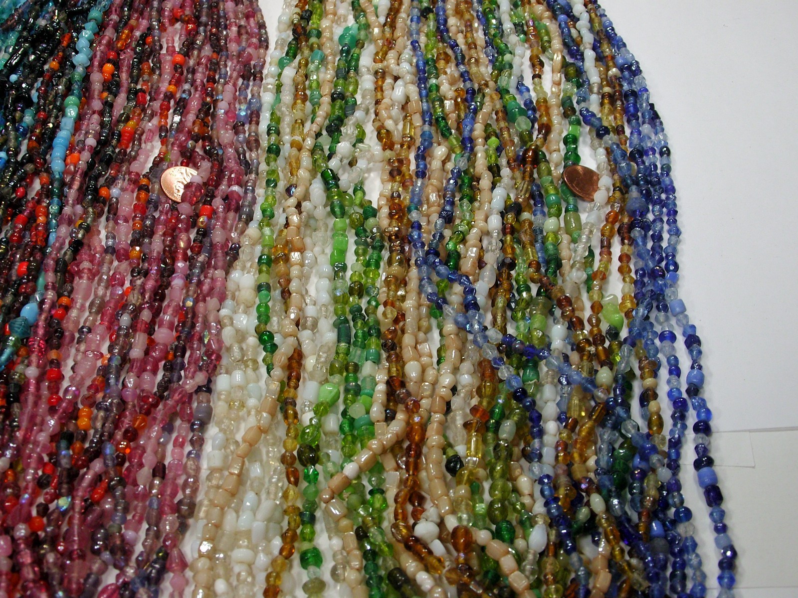 30 Strands 36″ India Handmade Assorted Color Glass Beads Wholesale Bulk (CT-60)