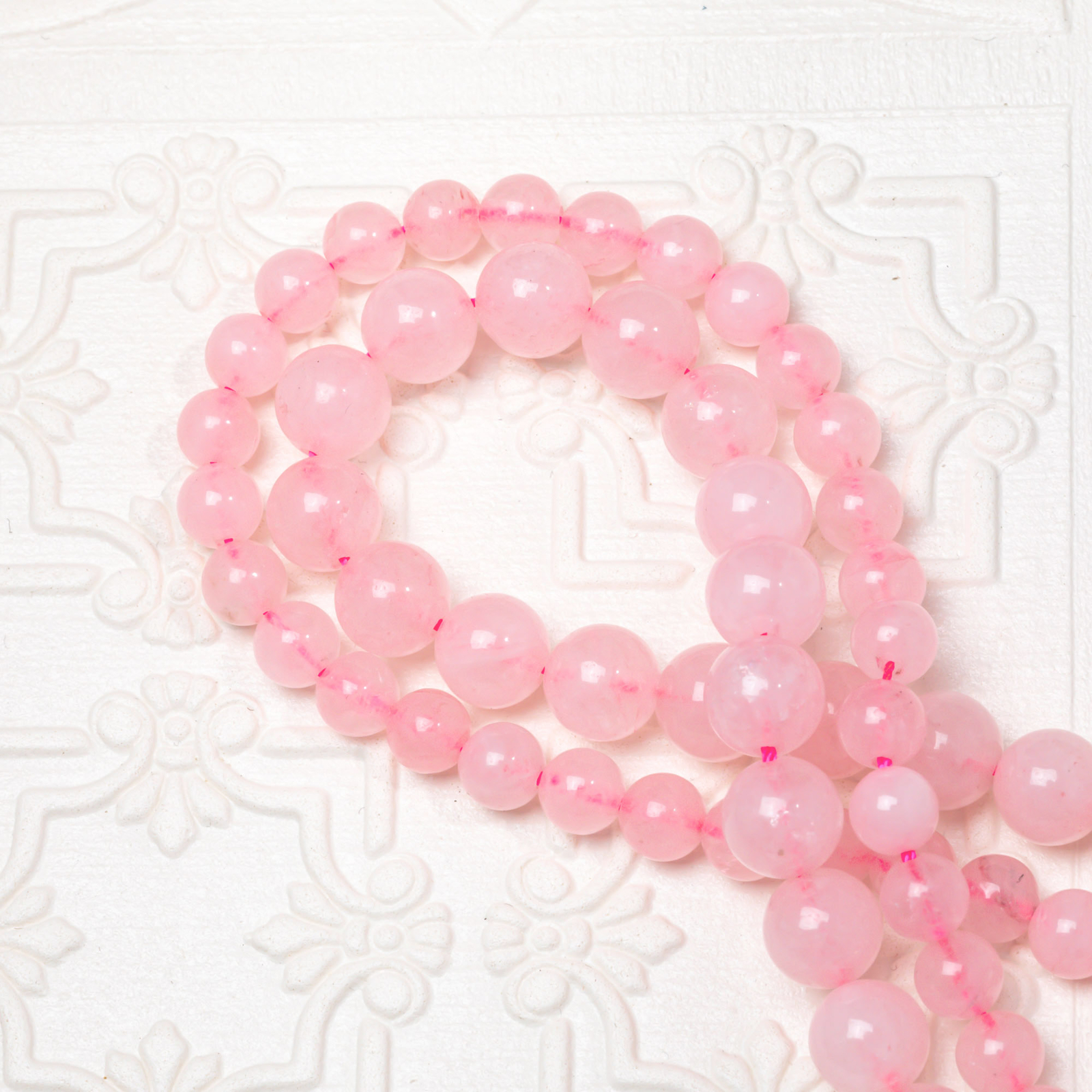 Vanilla Mountain Rose Quartz Round Beads 6mm DIY Jewelry Making