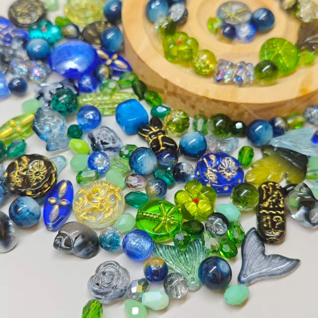 Vintage Boho Handmade Lampwork Glass Beads 100g Assorted Jewelry DIY Craft