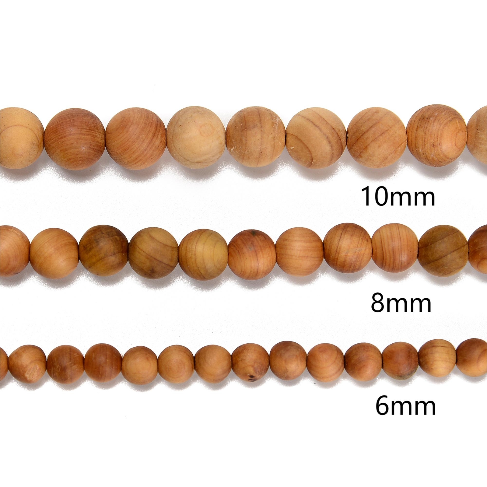 Natural Golden Sandalwood Smooth Round Beads 6mm 8mm 10mm 12mm 15.5″ Strand