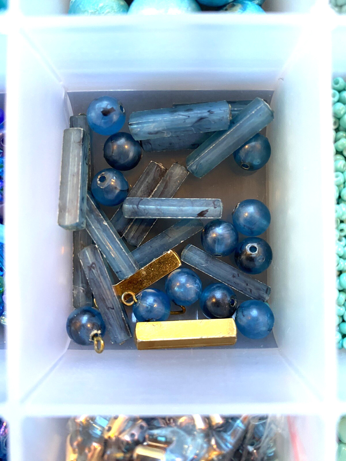 TRAY + COLORFUL BEADS! Vintage + Modern Glass Clay Plastic Acrylic Seed Lampwork