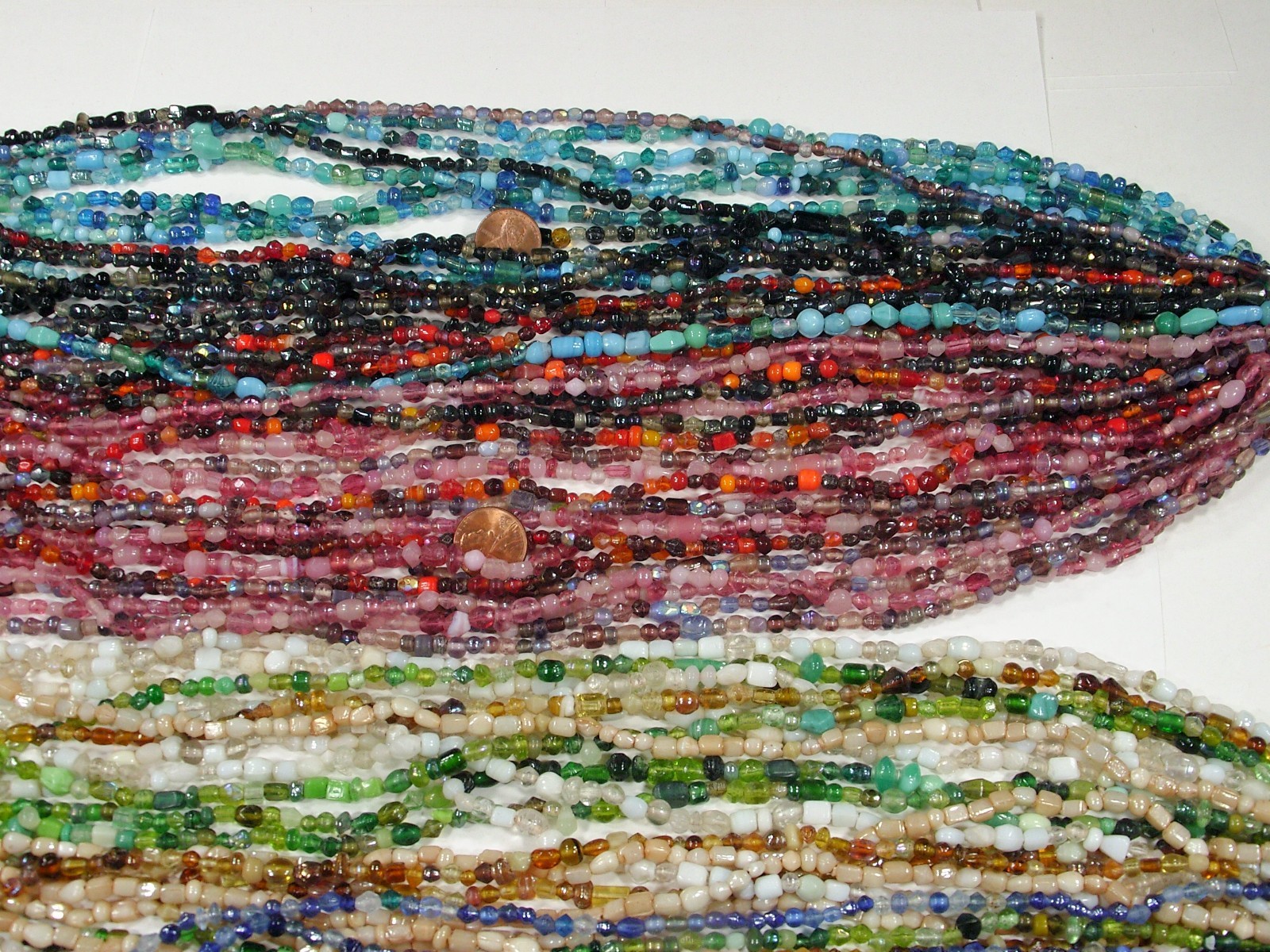30 Strands 36″ India Handmade Assorted Color Glass Beads Wholesale Bulk (CT-60)