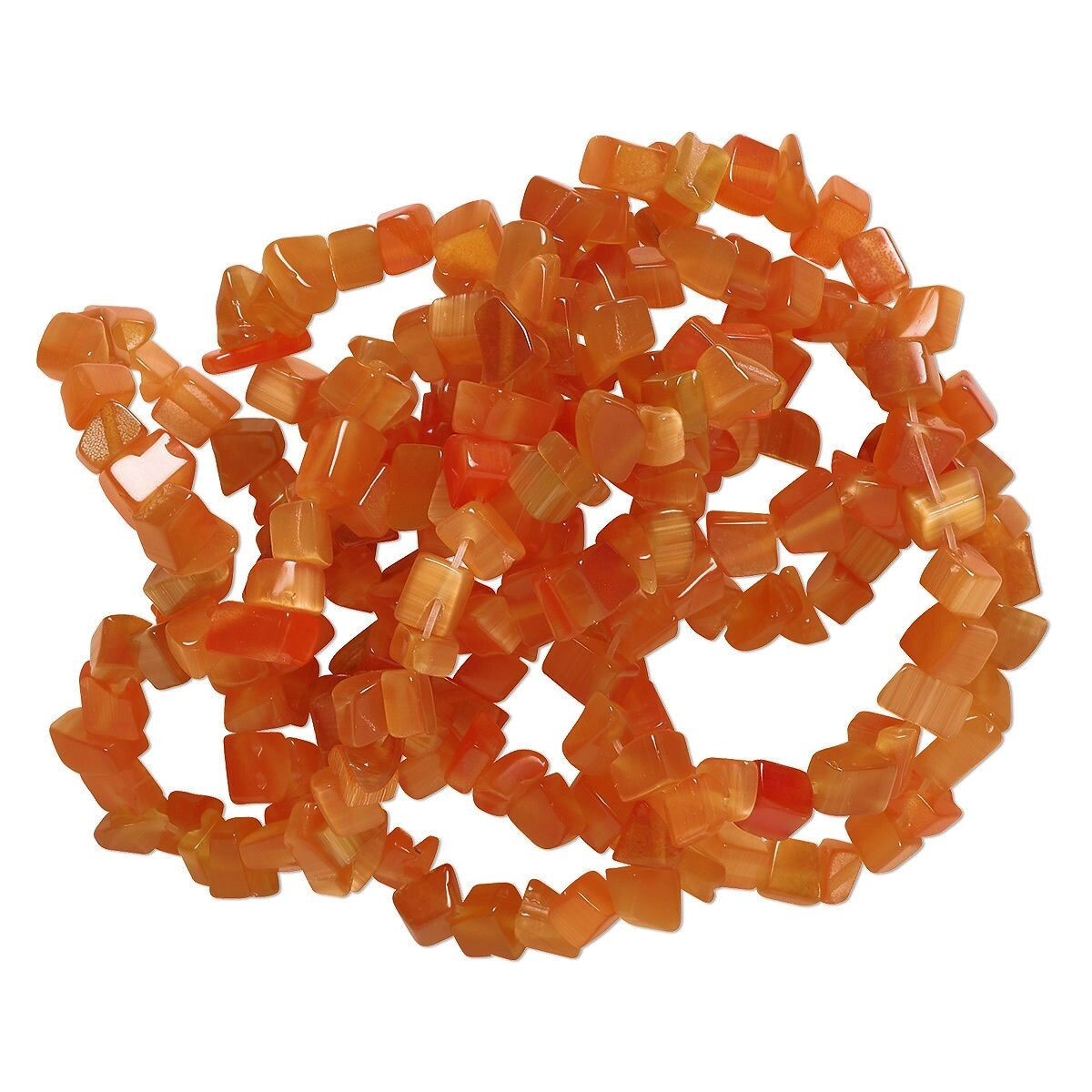 Burnt Orange Cat’s Eye Fiber Optic Glass Small Chip Beads 1 Strand *
