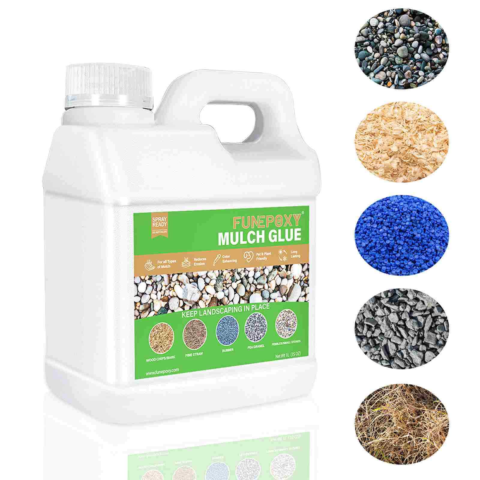 Fast Drying Mulch Glue – 32oz – Gravel Rock Landscape Stones Hold Safe for Pets