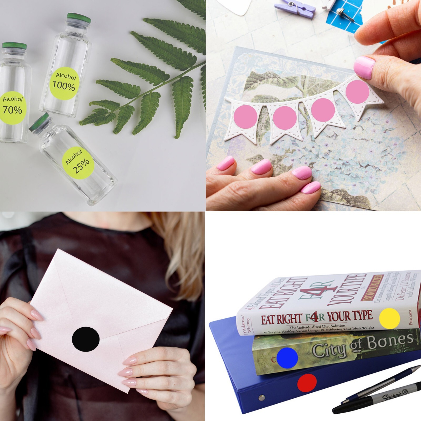 Dot Stickers Pastel Purple in Various Sizes (8MM-25MM) Color Label in 15 Sheets