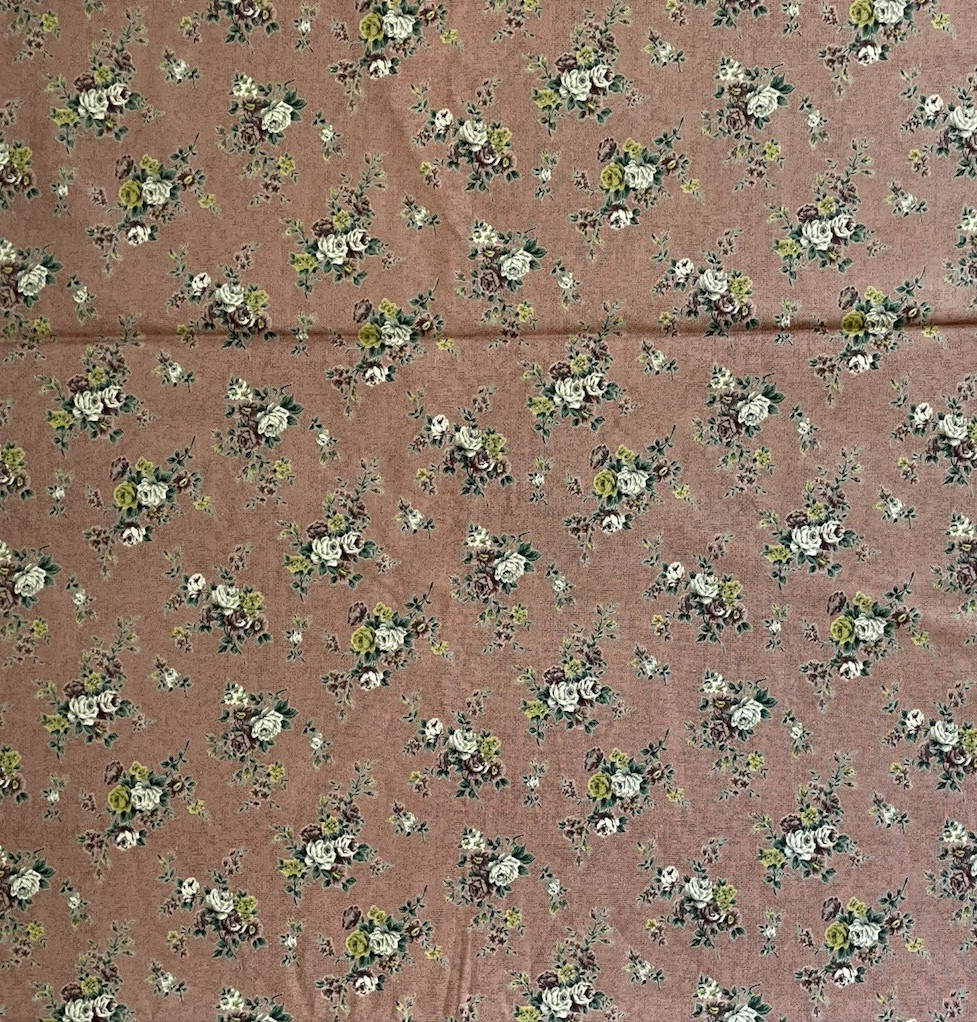Antique Florals, Fabric Innovations 3 yd. dusty rose bouquet cotton quilt fabric