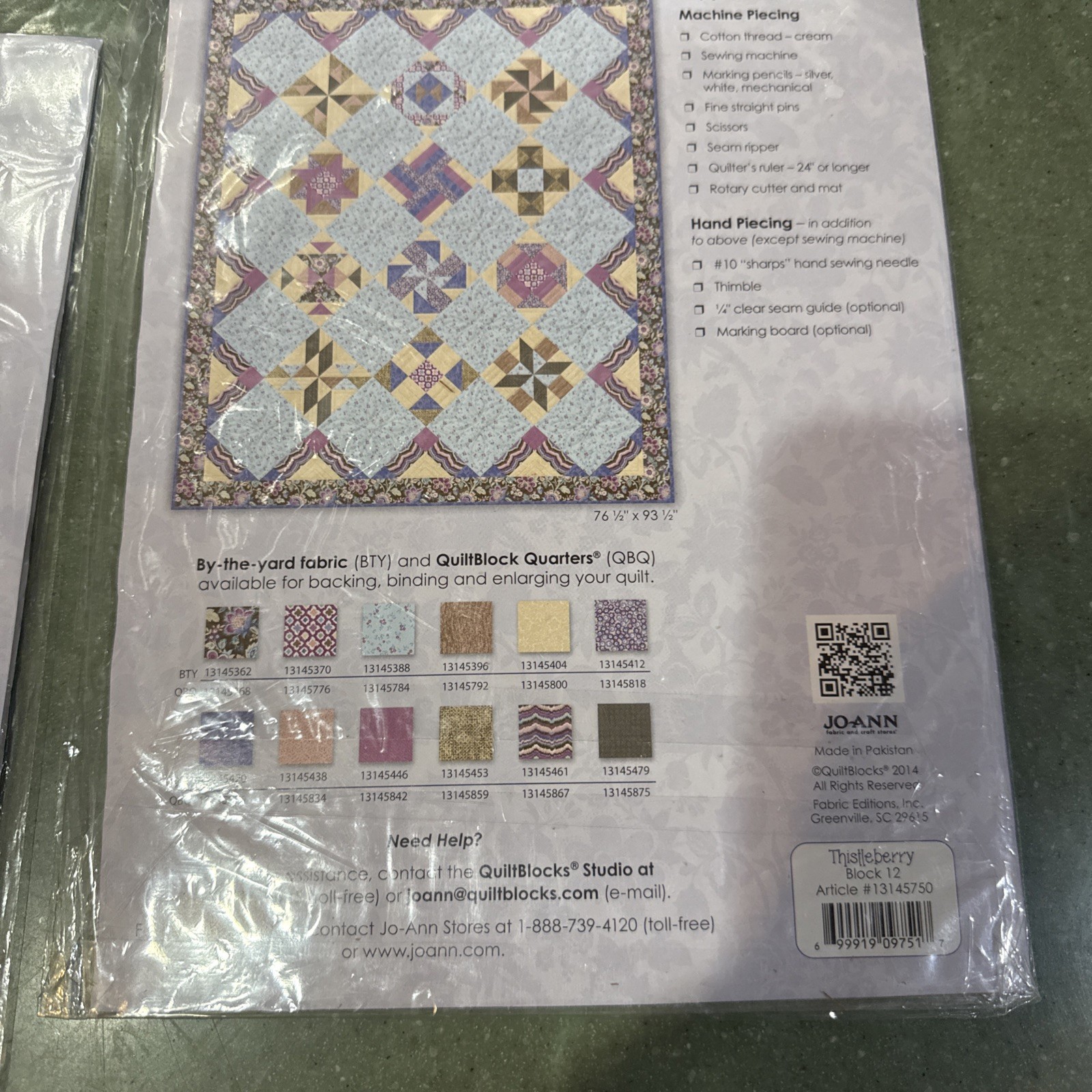 (10) Jo-Ann Quiltblock of the Month 2014 Thistleberry 1 2 3 5 7 8 9 10 11 12