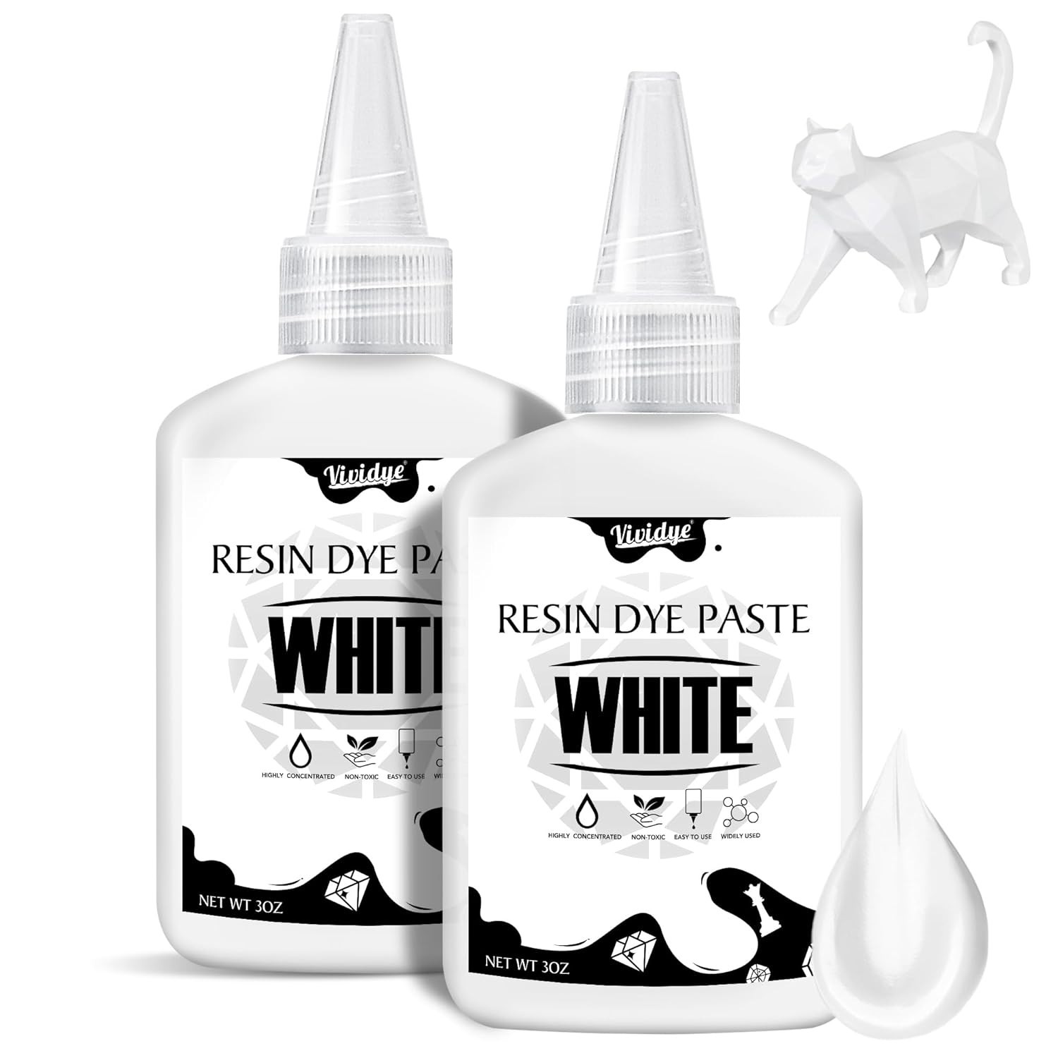 White Epoxy Resin Pigment Paste 6oz High Concentrated Resin Color for DIY Art