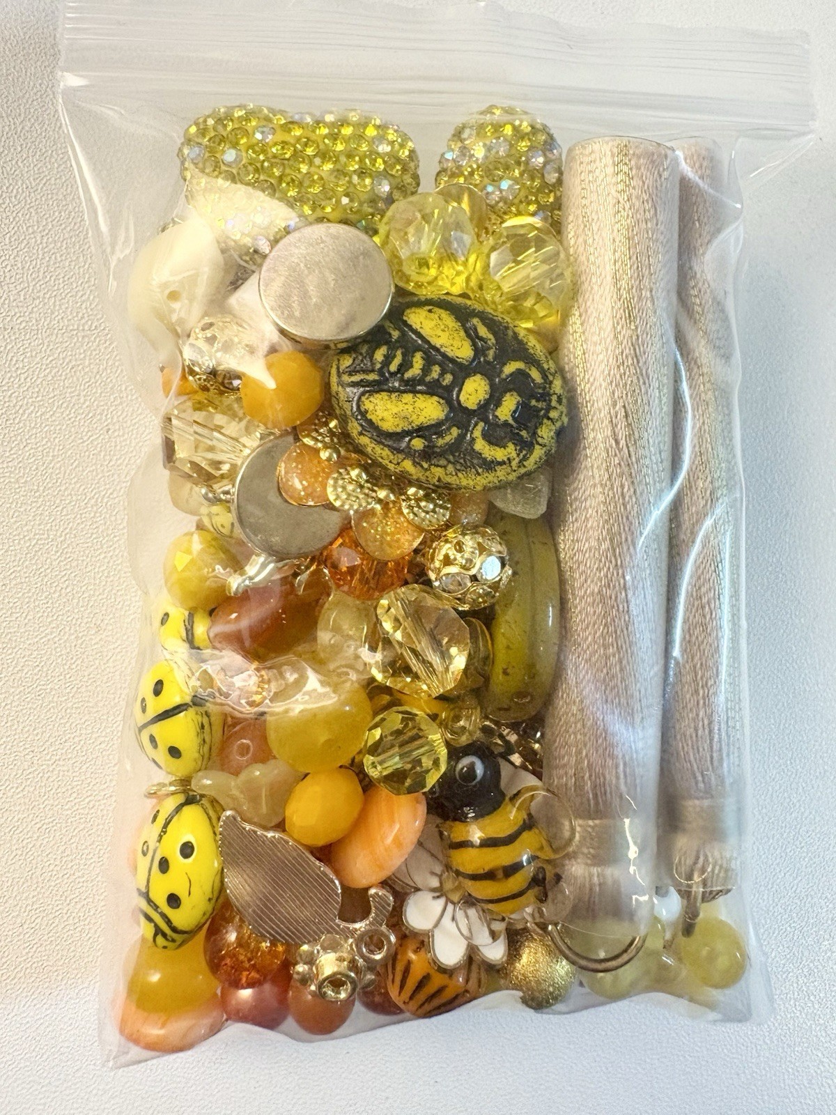 Yellow Sun BEAD MIX for Jewelry Making – Glass, Gemstone, Boho, Charms