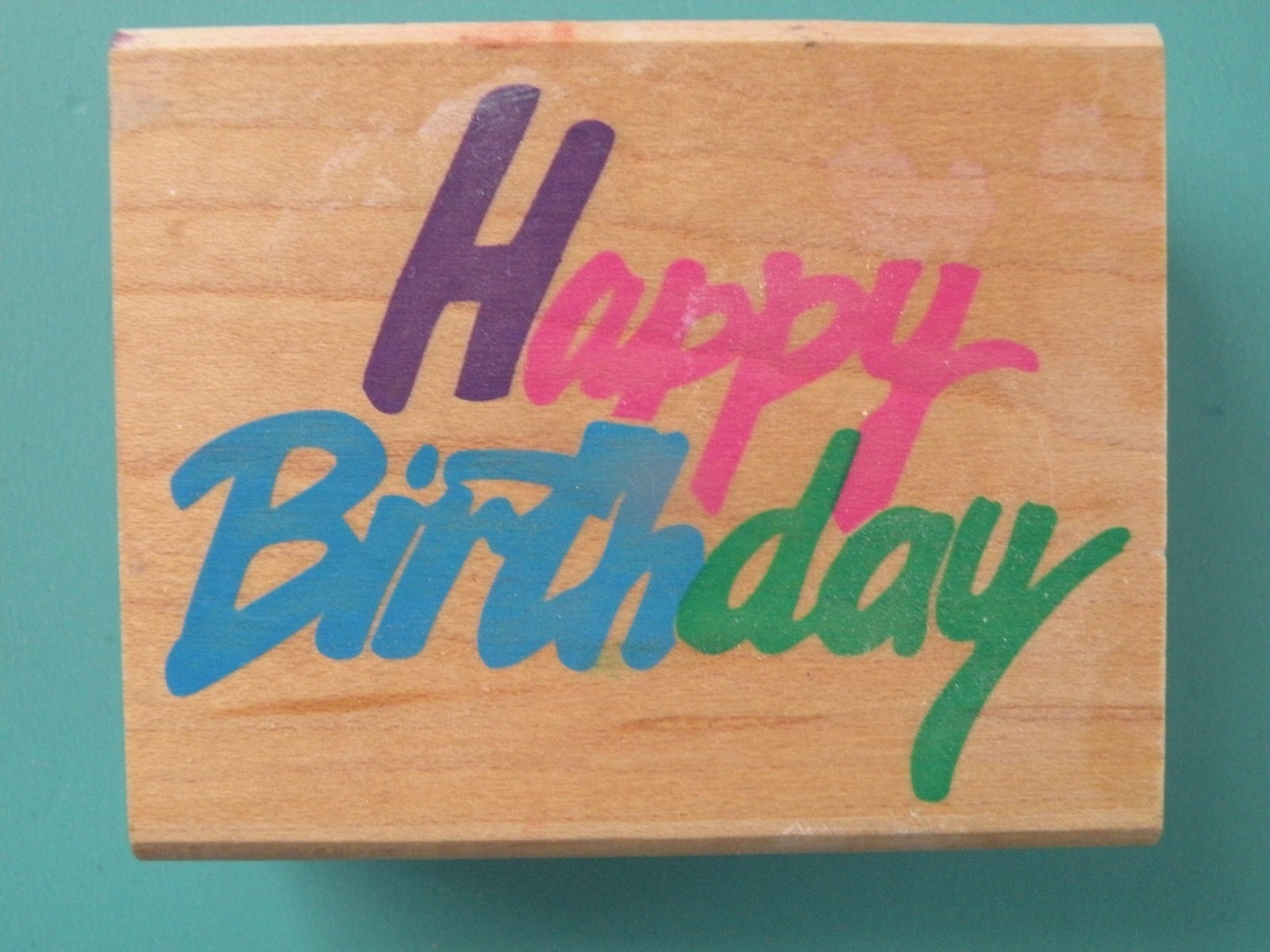 Happy Birthday Greeting RUBBER STAMPEDE Rubber Stamp Posh Impression Design