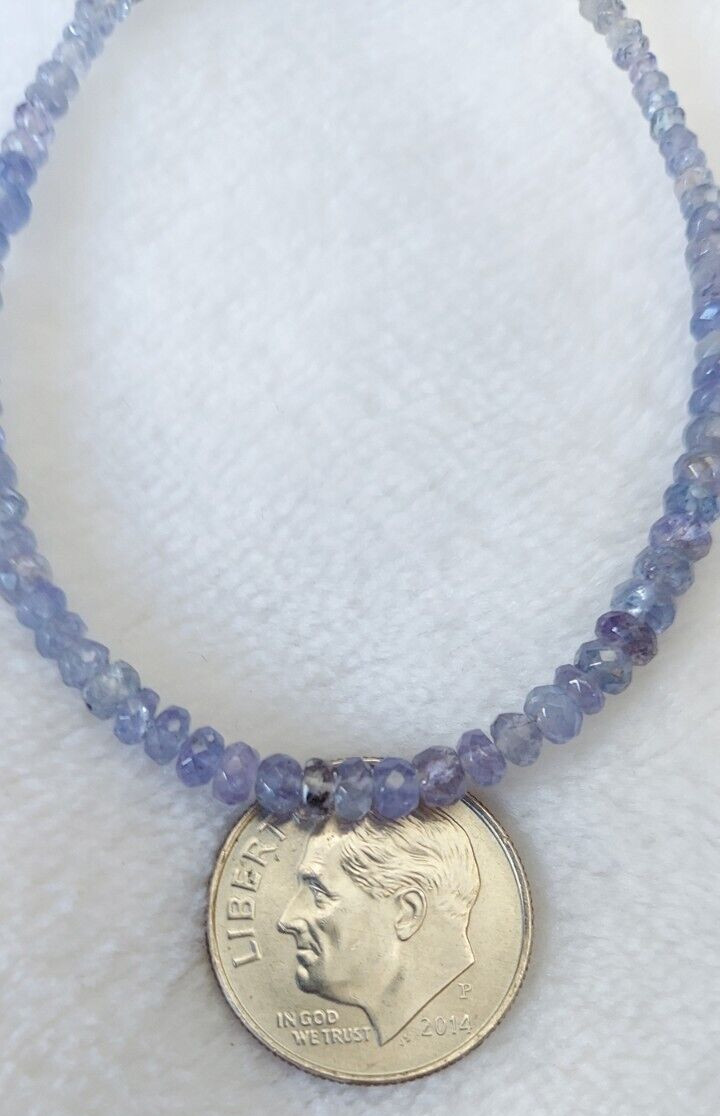 Faceted Natural Tanzanite Rondelle Beads 2mm to 3mm Real Genuine Gemstone 6″