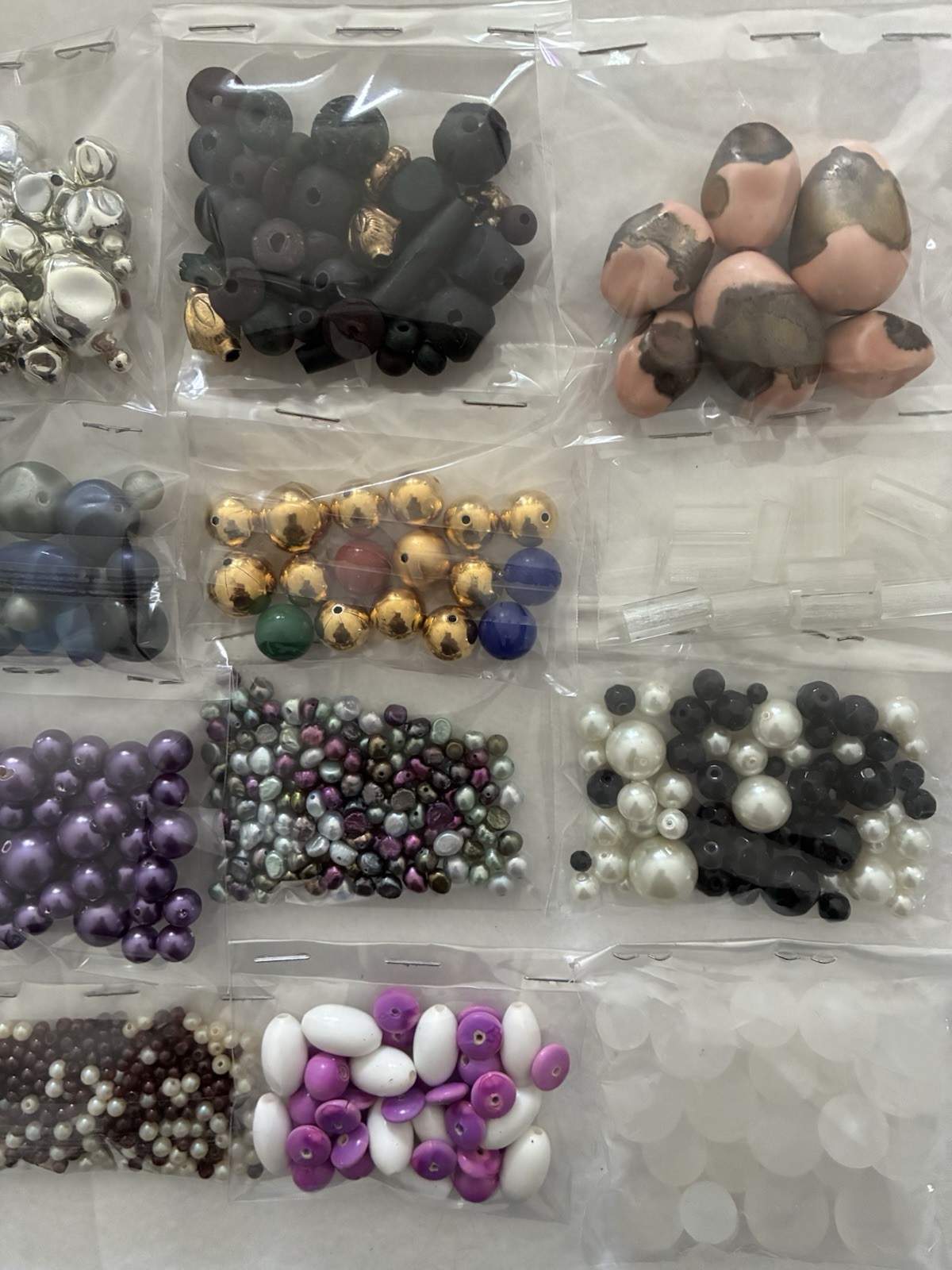 Craft Beads Lot Mixed Materials Salvage Jewelry Making Assorted VTG To Modern