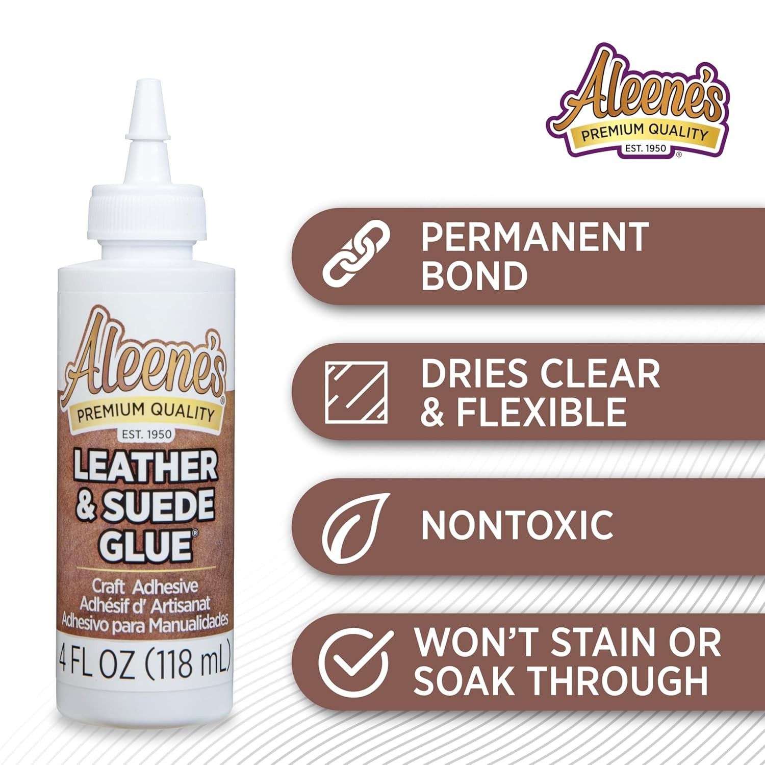 Craft with Confidence: 4 oz Aleene’s Clear Leather & Suede Glue – Non-Toxic