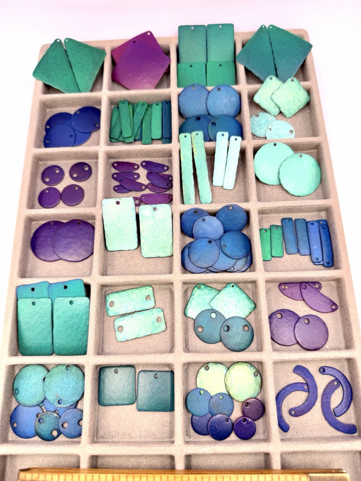 125+ Pcs Vintage Artisan Metal Enamel Pendants Charms Craft Findings Purple Blue