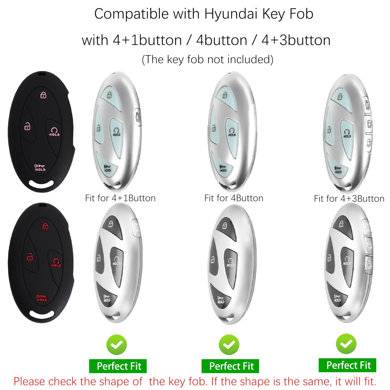 Key Fob Cover for Hyundai 2026 2025 2024 Kona Sonata Tucson Santa Fe Elantra …