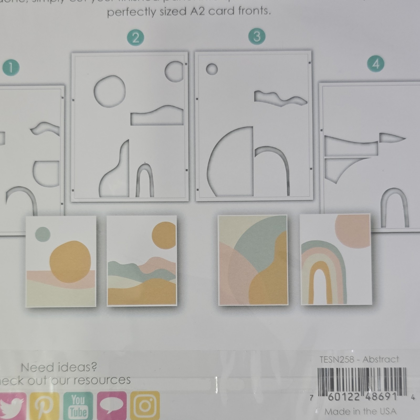 Taylored Expressions Create-in-Quads Layering Stencil Abstract Cards TESN258