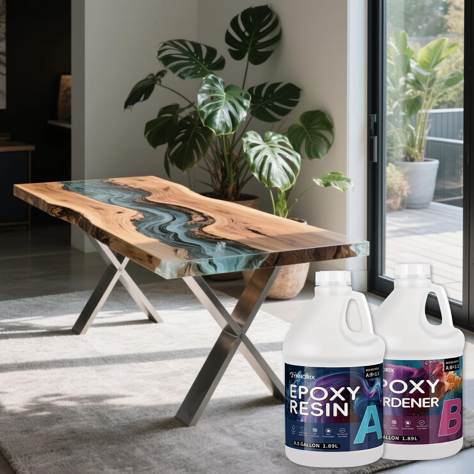 Resin Epoxy 1 Gallon,3×UV Resistant,Self Levefing, Best for DIY, Art, River