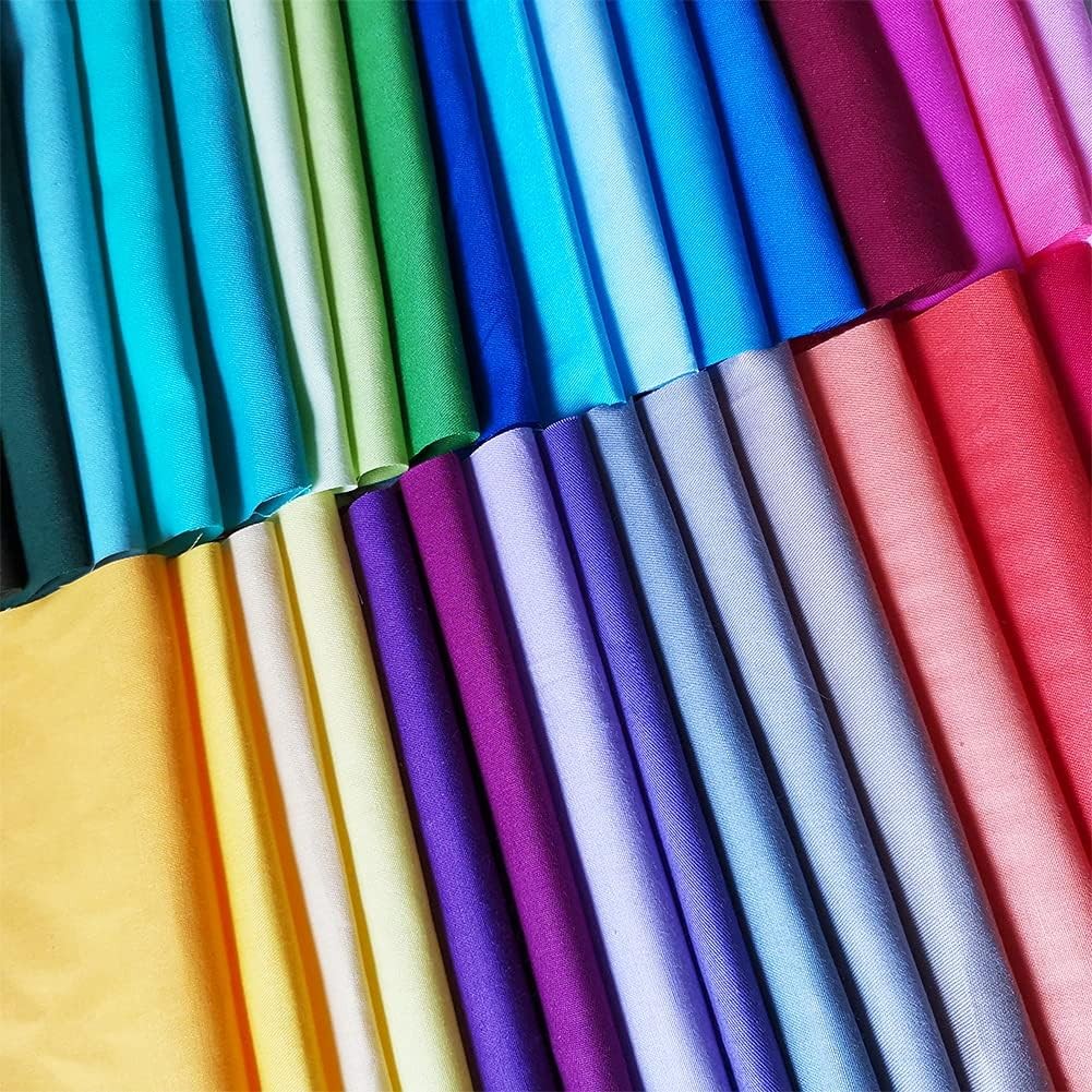 50 Pcs Quilting Fabric Bundles 8″ x 8″ 20cm×20cm Solid Colors Pure Cotton Precut
