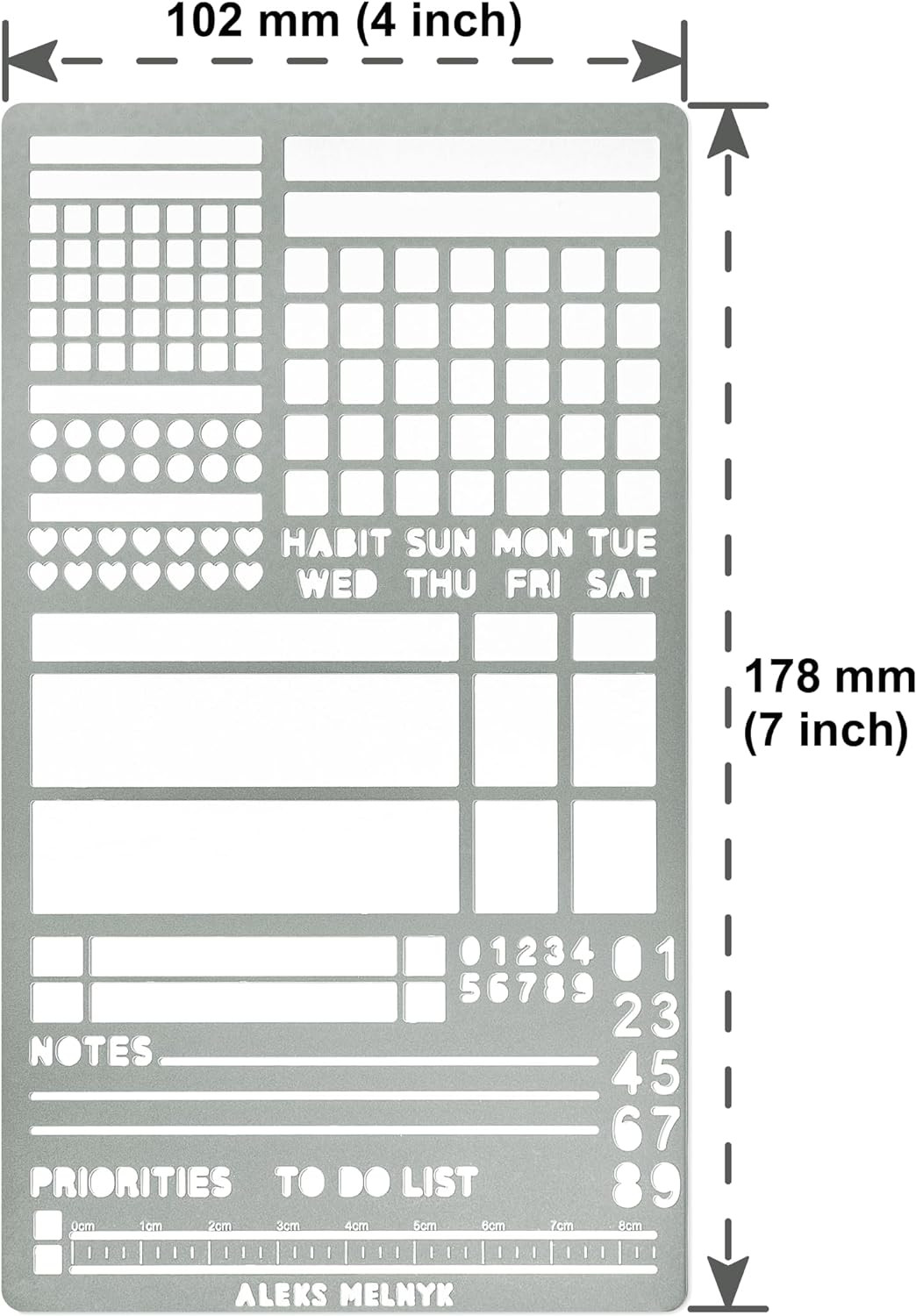 No.423 Metal Stencil for Bullet Journaling, Bookmark, Planning, Banners