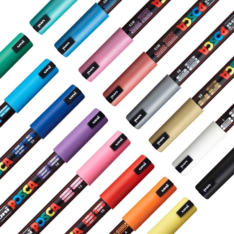 uni POSCA 8pk PC-1MR Water Based Paint Markers Extra Fine Tip 0.7mm in Assorted