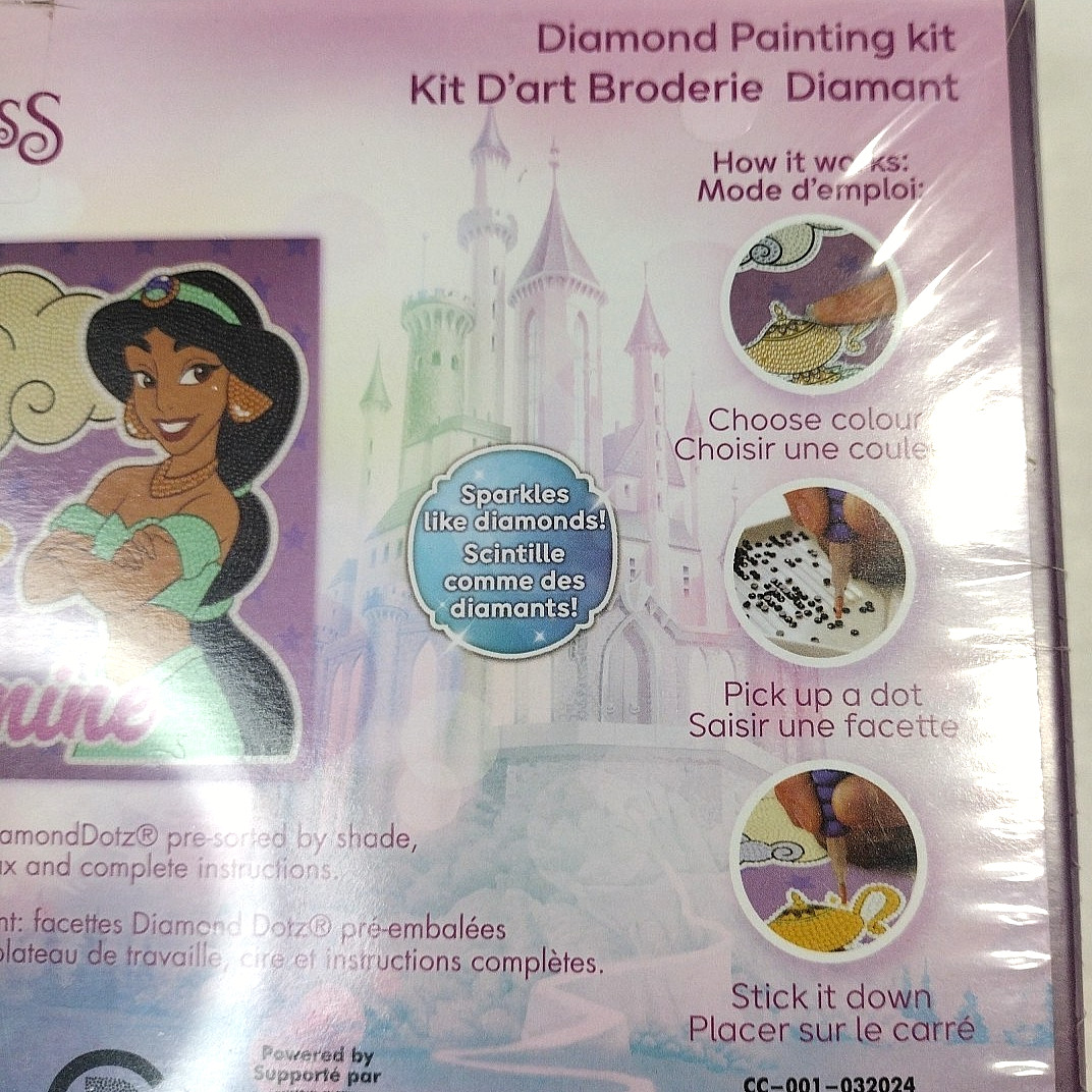 Disney Princess Diamond Painting Kit Jasmine 11×11 inches Diamond Dotz