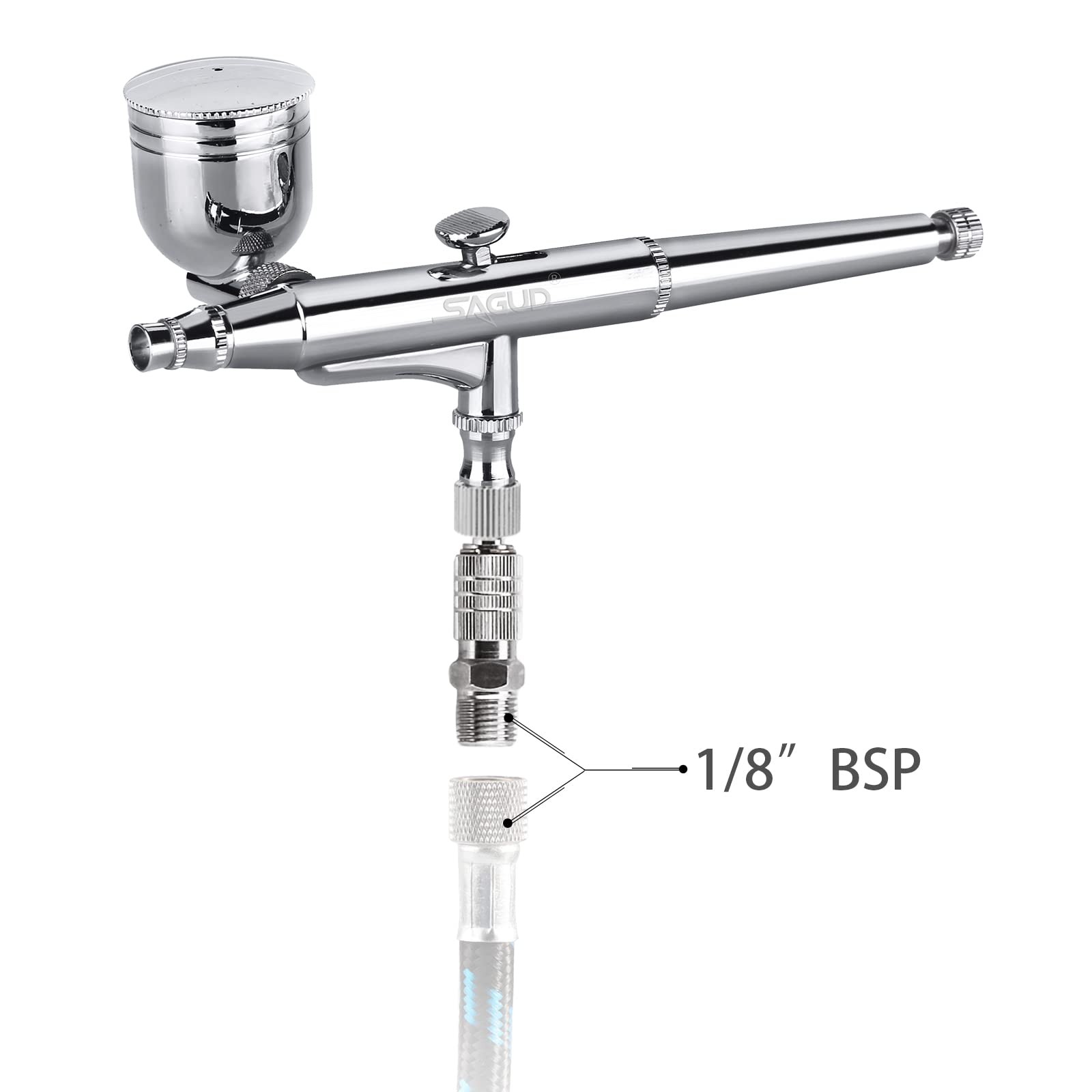 Airbrush Kit 0.3mm Dual-Action Side Feed Airbrush with a 1/3 oz. Gravity Flui…