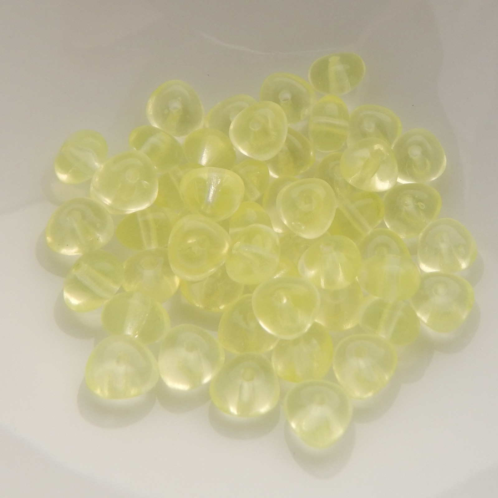 4x6mm Potato Pebble Beads (50 beads) Czech Glass Pressed Beads (Jonquil)