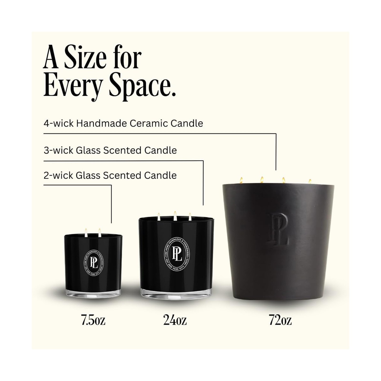 Preston Lane Highrise Extra Large 72oz Scented Candle – 4-Wick Non-Toxic S