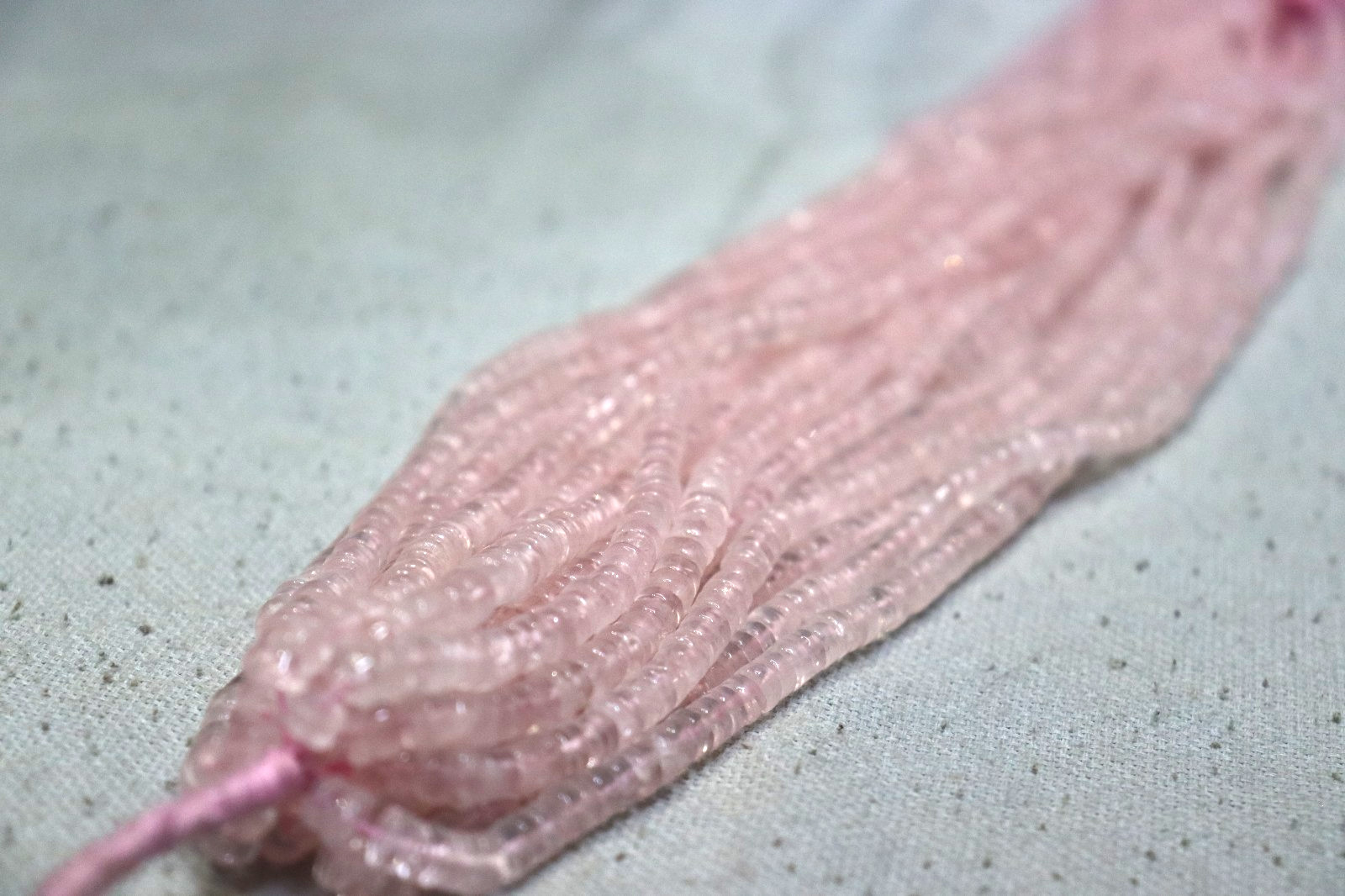 Natural Rose Quartz Rondelle Beads 4–6 mm | 13 Inch Strand | Pink Gemstone