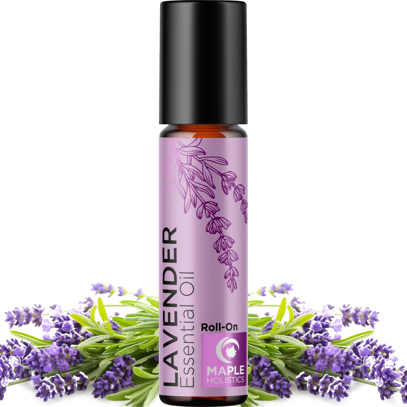 Lavender Essential Oil Roll On – Calming 0.33 Fl Oz (Pack of 1), Clear