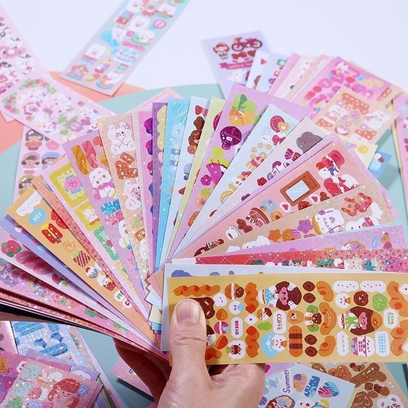 10sheets Mixed Korean Cute Deco Photo Cards Scrapbook Stickers