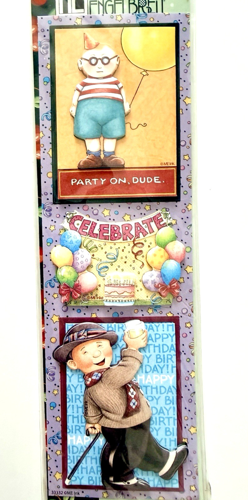 Mary Engelbreit Dimensional Stickers- Birthday Boy Celebration – Cards, Carfts
